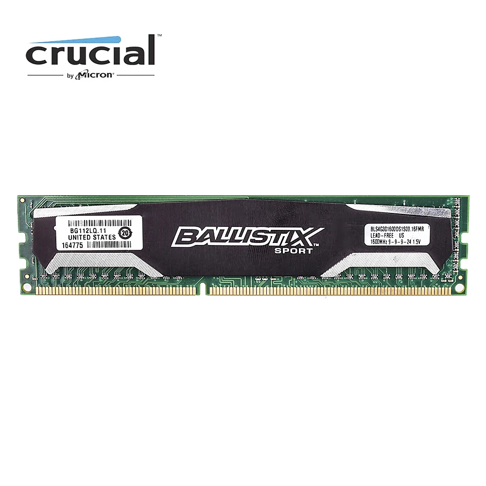 

Crucial Ballistix Sport DDR3 4GB 8GB 1333MHz 1600MHz DDR3-1333 PC3-10600 ddr3 1600 PC3-12800 1.5V 240pin DIMM desktop memroy