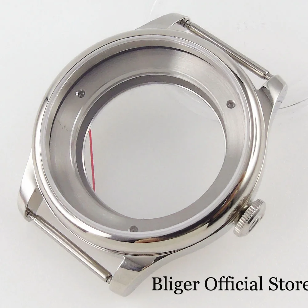 

Polished Stainless Steel 39mm Automatic Watch Case fit MIYOTA 8215 821A 8205 MINGZHU 2813 Seeing Glass Back