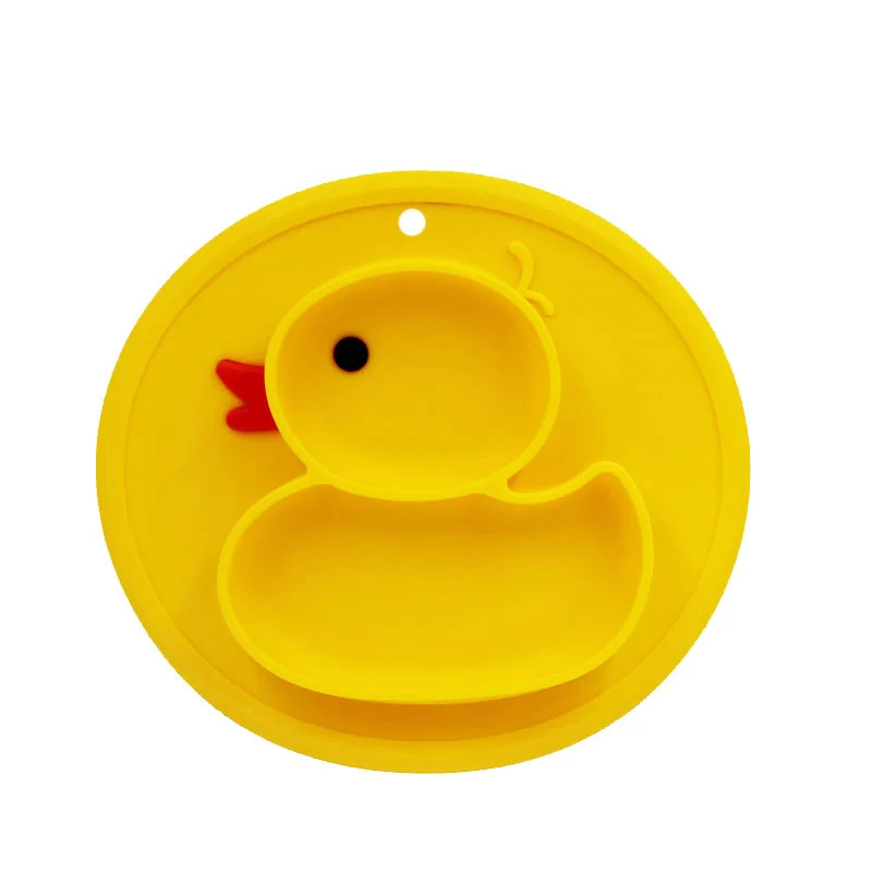 Детские Силиконовые обеденные тарелки милый мультфильм утка малыш ребенок