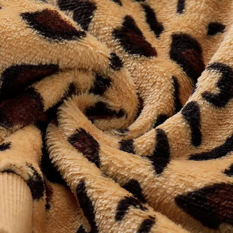 

Autumn Winter Children Clothes Girl New Boys Fashion Leopard Print Long Sleeve Sweater Tops+Pants Kids Clothes Set