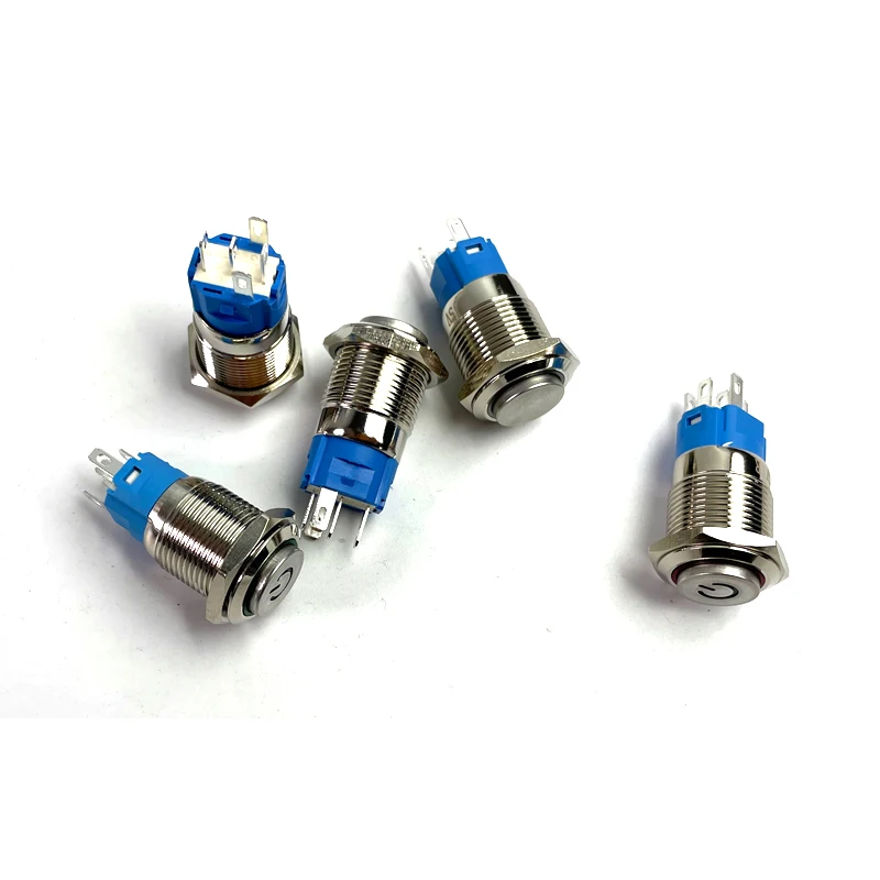 Светодиодная металлическая кнопка с подсветильник кой 16 мм водонепроницаемая