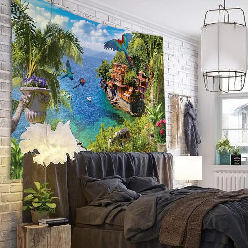 

Natural Landscape Tapestry Wall Hanging Cloth Bed Spread Beach Towel Table Cloth YogaMat House Decoration Living Room Decoration