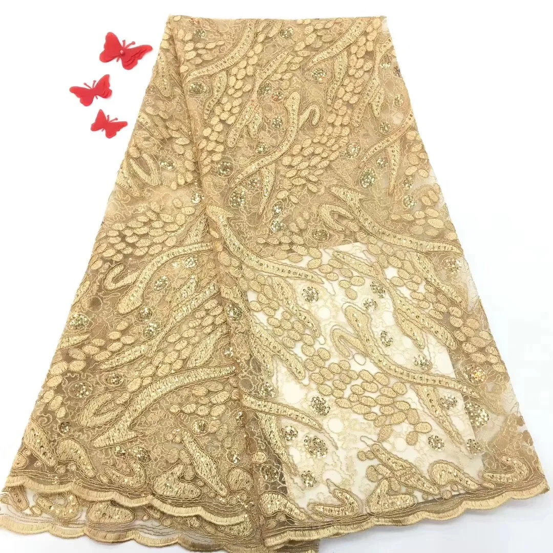 

2019 Latest african cord High Quality Guipure Lace Fabric/ African Cord Lace / Lace / Chemical Lace fabric for wedding D254