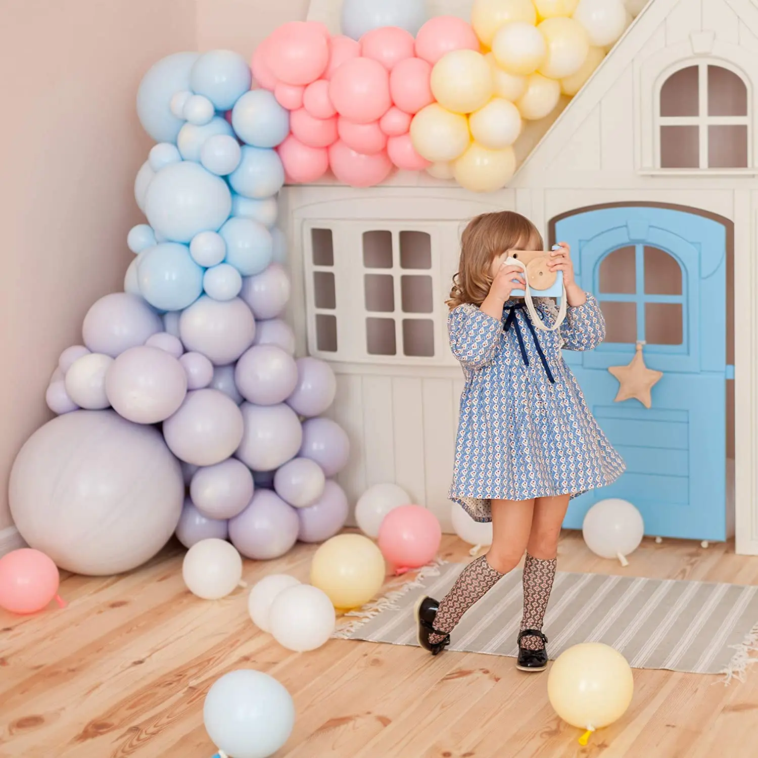 Kit de arco de guirnalda de globos de l&aacute;tex de 80 piezas para decoraci&oacute;n de boda, Macaron, globos azules para Baby Shower, decoraciones para fiesta de cumplea&ntilde;os, ni&ntilde;os-3