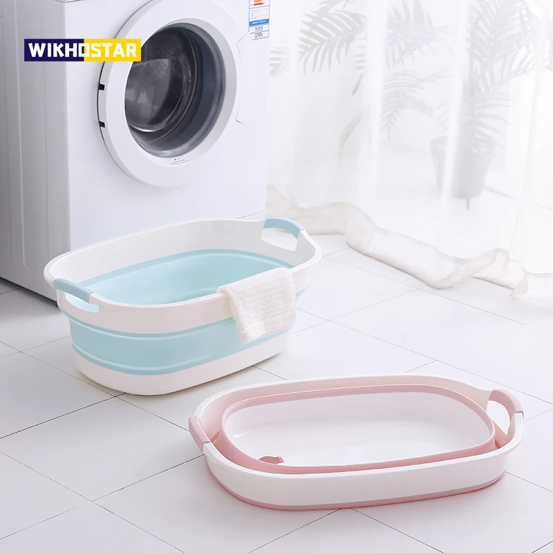 

Портативная детская душевая Ванна wijostar, Складная Ванна для белья, портативная безопасная корзина для хранения аксессуаров для ванной