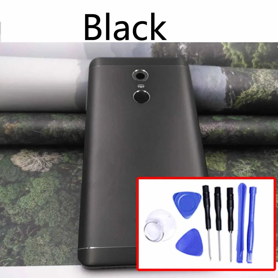 Black-With tool Note4X задняя крышка батарейного отсека для Xiaomi Redmi Note 4x задняя крышка батарейного отсека чехол на заднюю крышку корпус замена корпуса - Цвет: Black-With tool