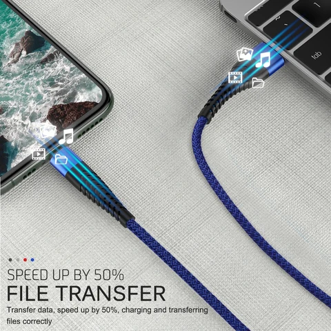 Кабель USB Type C Зарядное устройство для передачи данных для Samsung A50 A51 S10 S20 Huawei P30 Mate 30 20 Xiaomi Mi 10 Redmi Note 8 9 Быстрая зарядка Длинный провод 1 2 3 Метр м Шнур для мобильного телефона USBC Тип