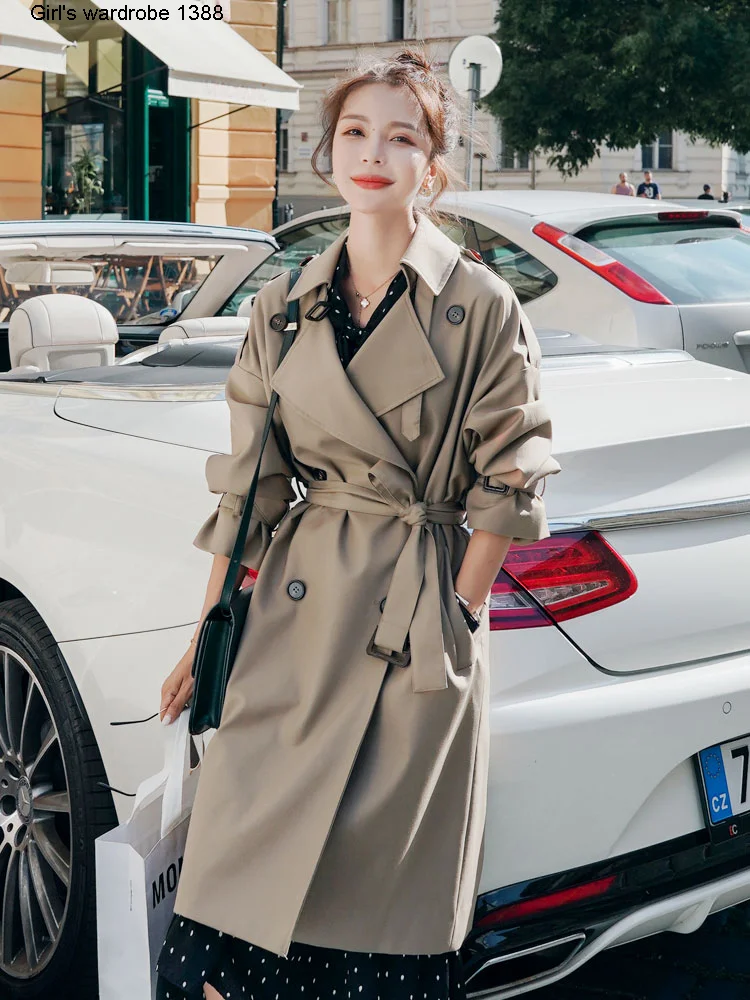 

Ветровка женская длинная и маленькая, весна-осень 2020, новая Корейская свободная модная классическая Куртка в британском стиле