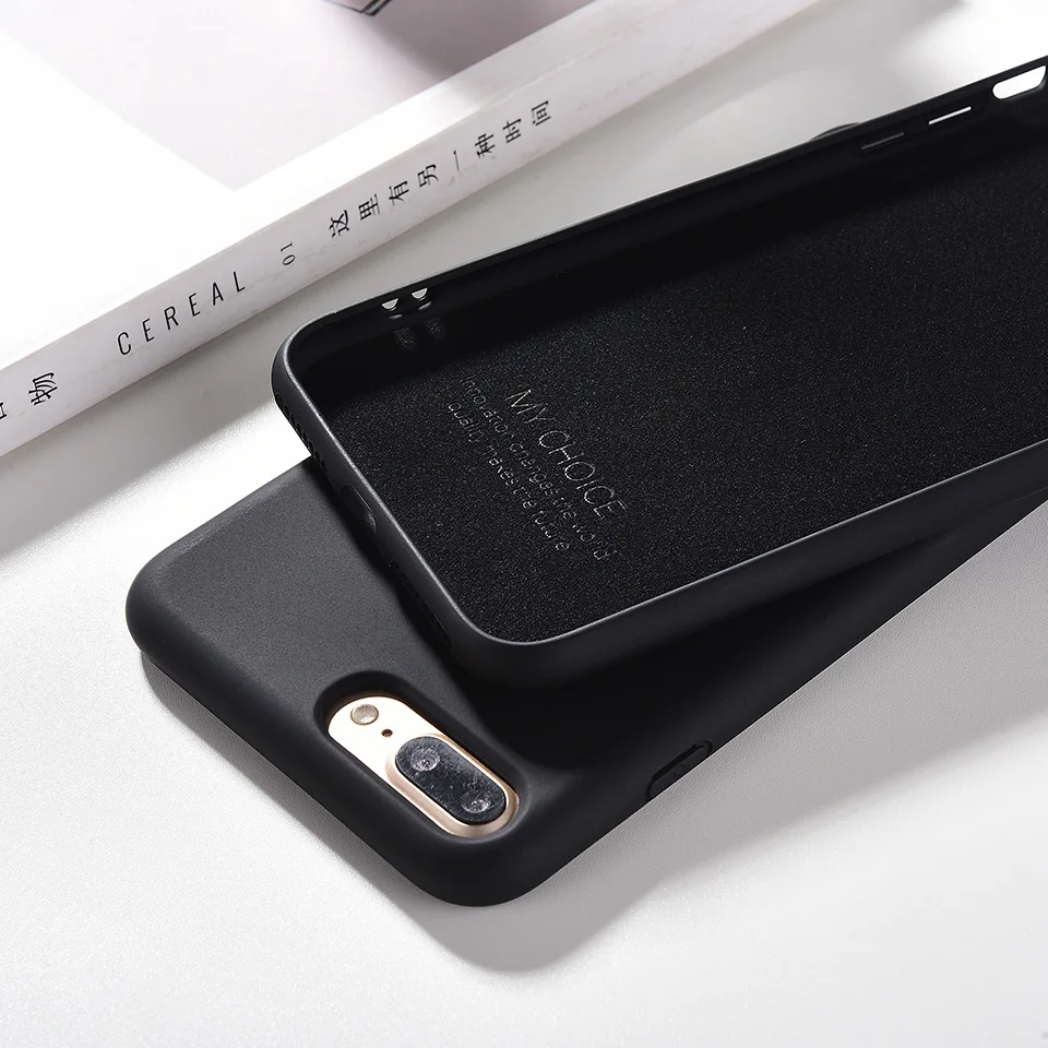 Роскошный Матовый тонкий мягкий чехол для iPhone 7 8 6 6s Plus из жидкого силикона