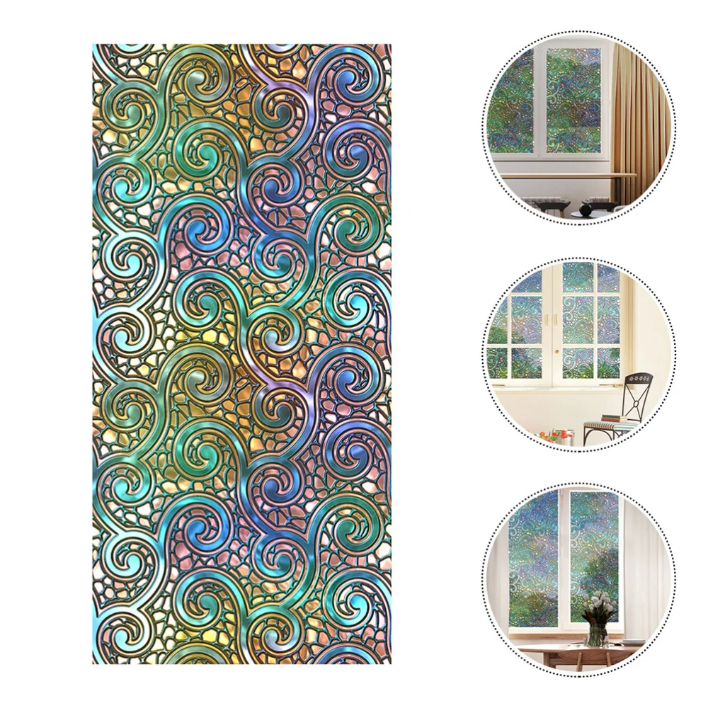 

1Pc Window Privacy Film Non-Adhesive Static Window Film Glue Free Window Mural