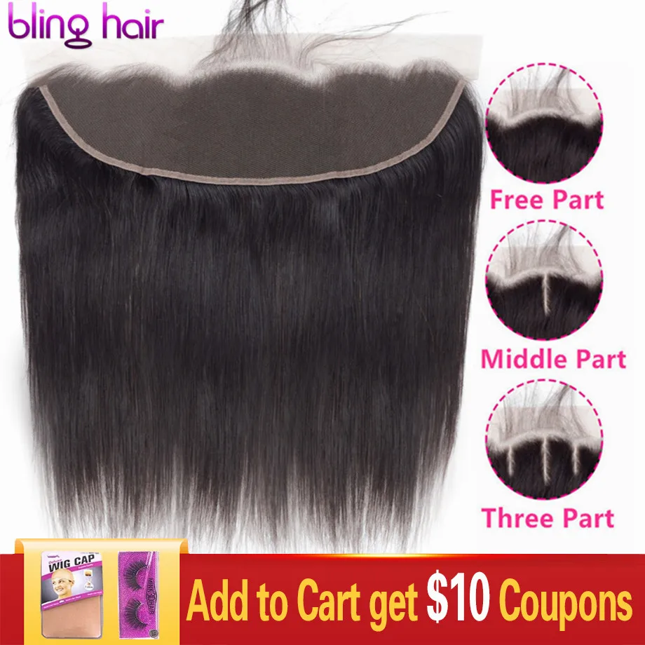 

Bling Hair Transparent Lace 13x4 Lace Frontal Closure Brazilian Straight Human Hair Closure 4x4 Lace Closure Remy Hair 8-22 Inch