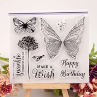 butterfly wing diy clear stamp silicone stamp card hand account stamps for diy scrapbooking card