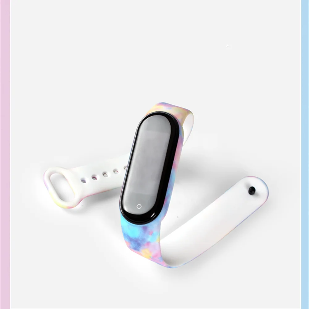 Сменный ремешок для Xiaomi Mi Band 5 4 3 звездное небо Цветной силиконовый Amazfit |