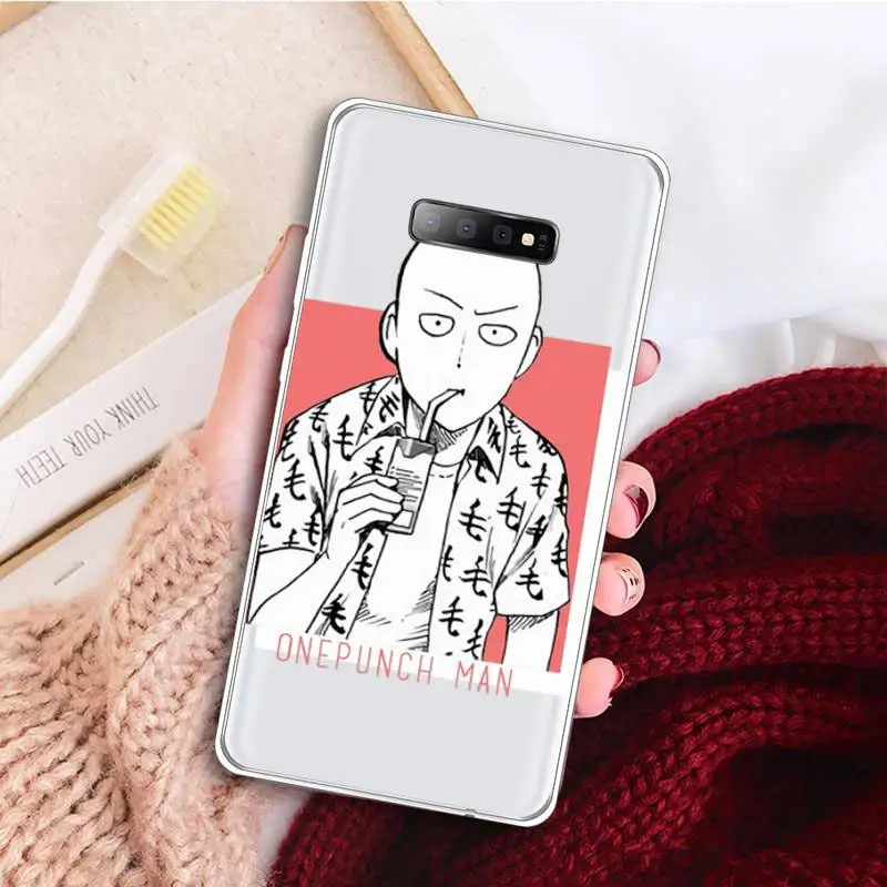 

Anime One Punch Man Phone Case Transparent For Samsung Galaxy A71 A21s S8 S9 S10 plus note 20 ultra