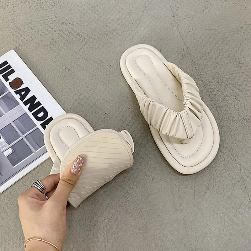 

House Slippers for Women's Flip-Flops Beach Shoes Woman Flat Designer Shoes Women Heel Home Woman Slippers Sandals Female Slides