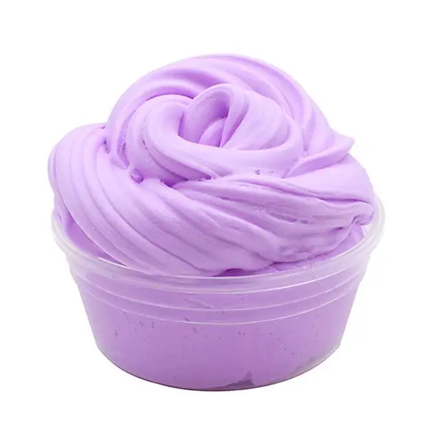 Purple Слизь для масла пушистый прозрачный полимер шпатлевка облако слизь мягкие глиняные подвески-талисманы пены слизь поставки посыпать слизь наборы грязи детские игрушки - Цвет: Purple