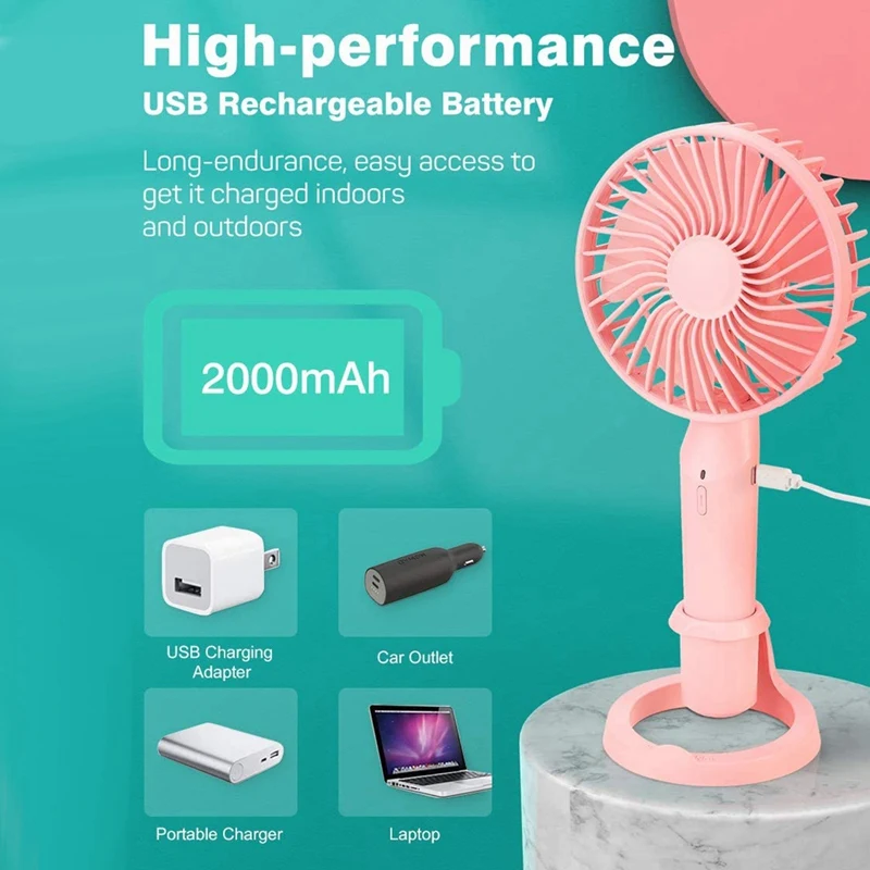 

Portable Handheld Fan,Mini Cooling Fan USB Rechargeable,3 Speeds Adjustable Personal Fan with Aroma Diffusing