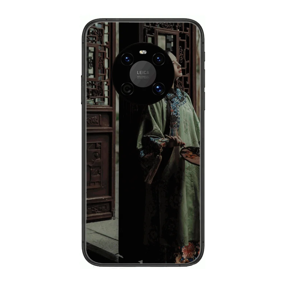 

chinese girl Classic Phone Case For Huawei mate 30 10 20 40 Lite Smart Z Pro Black Etui 3D Coque Painting Hoesjes case