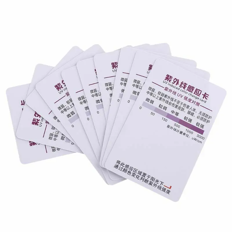 

10 Pcs UVB Test Card Reptile Terrarium UVB Test Card UV Light Lamp Life Tests Paper