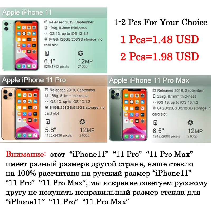 1-2 шт. Защитное стекло для apple iphone 13 11 pro max | Мобильные телефоны и аксессуары