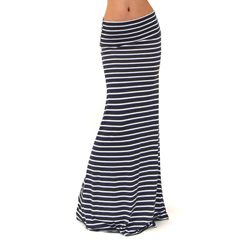 

2021 Summer Sexy Woman long skirt Package Hip Skirt Striped Fashion Sexy Slim Ladies High Waist Long Hip Skirt Plus Size S-3XL