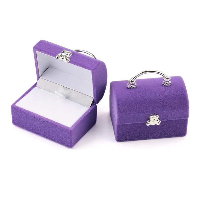 Cosmetic bag-purple 1 шт. прекрасный бархатный контейнер для ювелирных изделий коробка для свадебных колец для сережек Ожерелье Браслет Дисплей Подарочная коробка держатель 16 стилей - Цвет: Cosmetic bag-purple