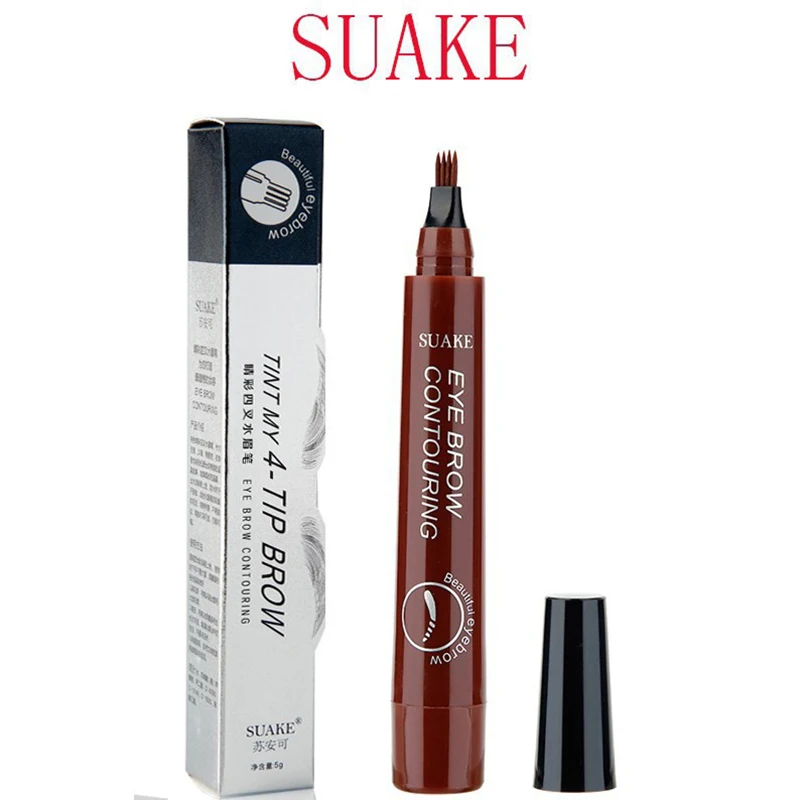 

4 Head Bifurcated Eyebrow Pencil 4 Claw Eye Brow Pen Long Lasting No Smudge Eyebrow Shade Waterproof Sweat Proof Liquid Tattoo