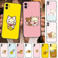 toplbpcs cute rilakkuma phone cases for iphone 13 pro max case 12 11 pro max 8 plus 7plus 6s xr x xs 6 mini se mobile cell