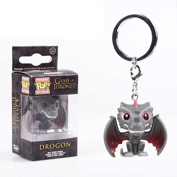 Funko pop брелок модель игрушки для chlidren аниме Рисунок Гарри Поттер король Игра престолов Джокер Харли Квинн брелок - Цвет: drogon