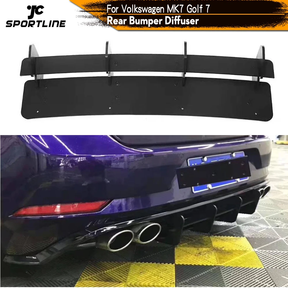 Car Rear Bumper Diffuser Lip Splitters for Volkswagen GOLF 7 7.5 VII MK7 7.5 MK VII GTI R Bumper 2014 - 2019 Diffuser Lip Fins