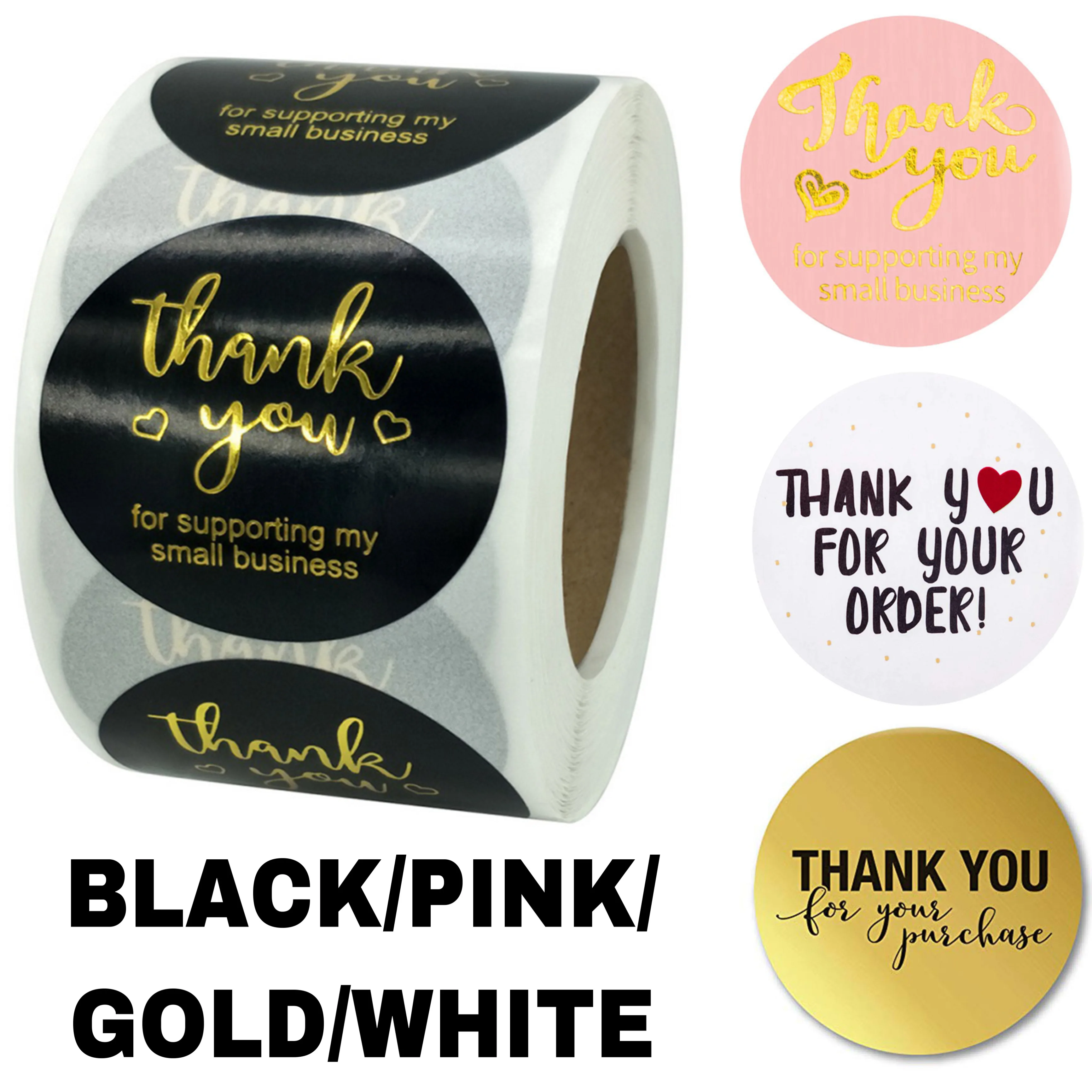 

500PCS "THANK you for your order"sticker for envelope sealing labels sticker black pink gold sticker stationery supply