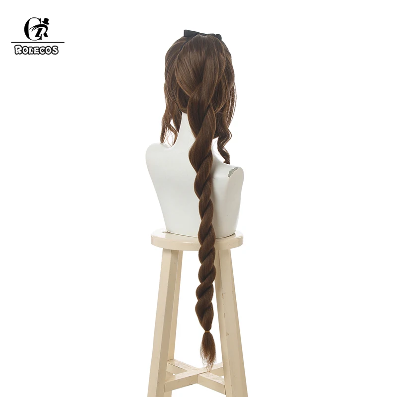ROLECOS игра Final Fantasy VII косплей волос Aerith Gainsborough Косплей 100 см коричневый длинный
