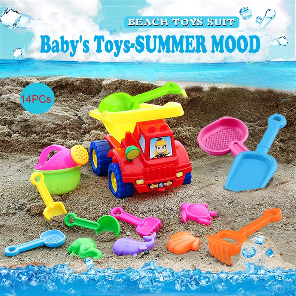 

Baby Beach Game Toy Children Sandbox Toys Silicone Soft Sand Beach Set Kit Toys Cart For Play Beach Sand Water Play