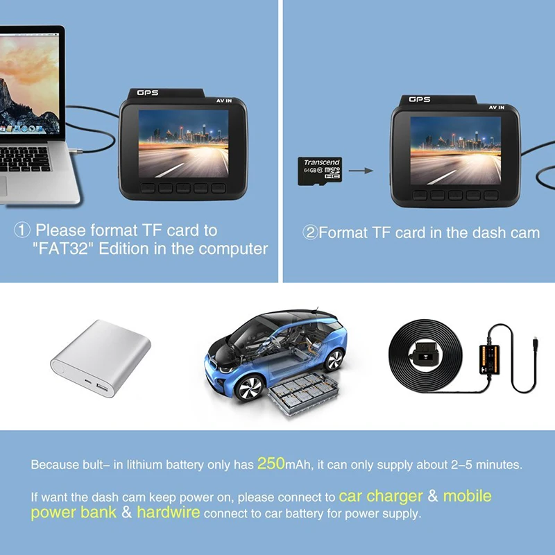 

ANSTAR 4K Built in GPS WiFi Car DVRs Recorder Dash Cam Dual Lens Vehicle Rear View Camera Camcorder Night Vision Dashcam