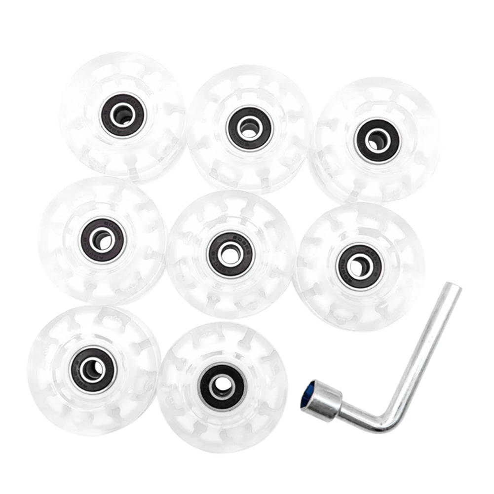 

8pcs 32mmx58mm Outdoor Roller Skate Wheel Bearing LED Luminous Double Row Wear Resistant With Core Light Up Replacement Part 82A