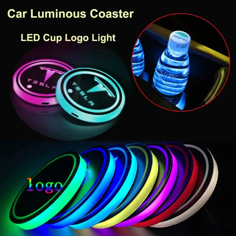 1 Автомобильный светодиодный подстаканник с USB-зарядкой коврик водяным дном для