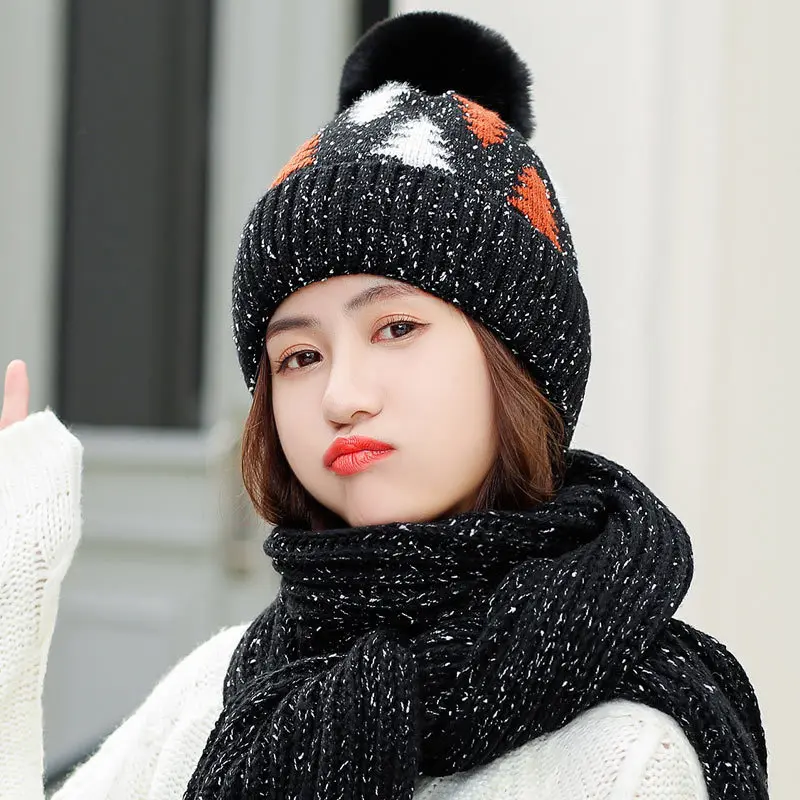 Женская трикотажная шапка бини с помпоном красная|Женские шарфы| |