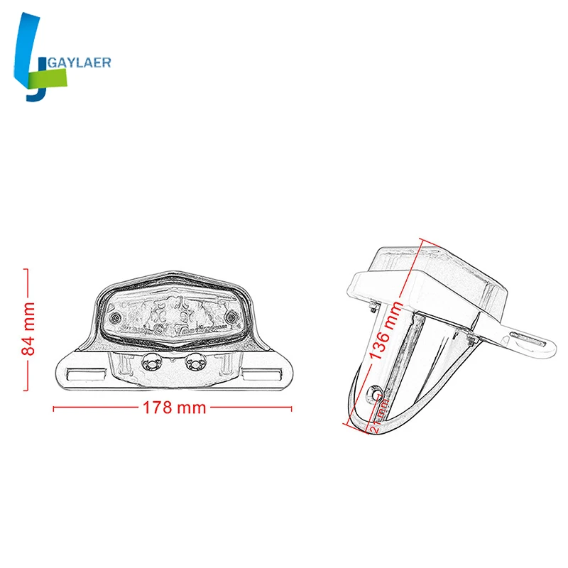 Светильник s-образный кронштейн для номерного знака мотоцикла |