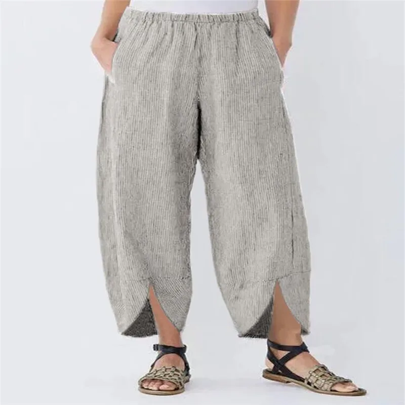 

2021 European and sk American women's solid color loose stitching casual straight leg pants 1730