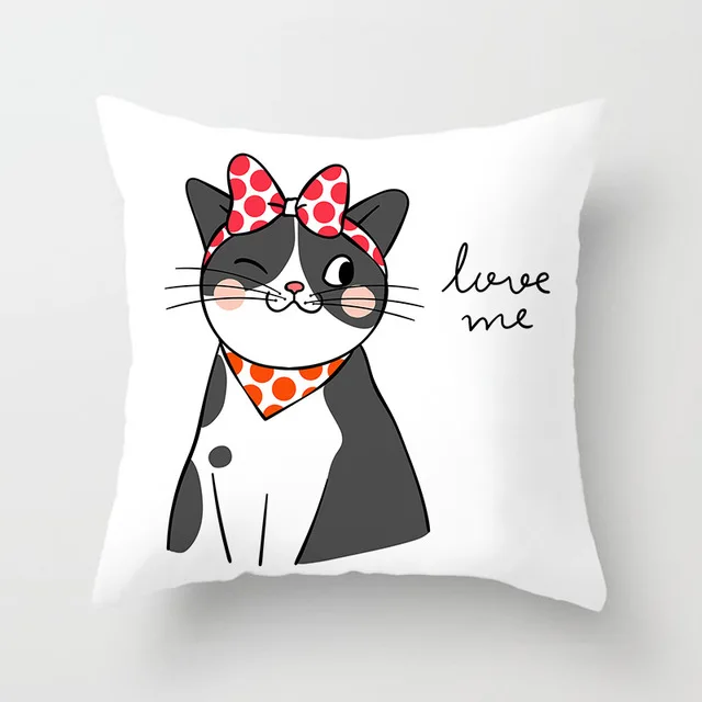 

YWZN Cute Cartoon Cat Pillow Case Creative Giraffe Throw Pillow Case Elephant Decorative Pillowcase funda cojin kussenhoes