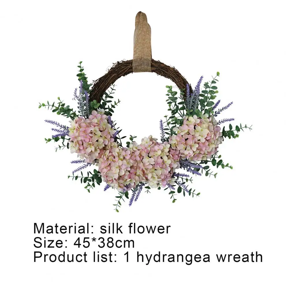 

Fake Hydrangea Garland Vivid Decorative Multi-color Wooden Simulation Flower Eucalyptus Wreath Home Wedding Door Decor Ornaments