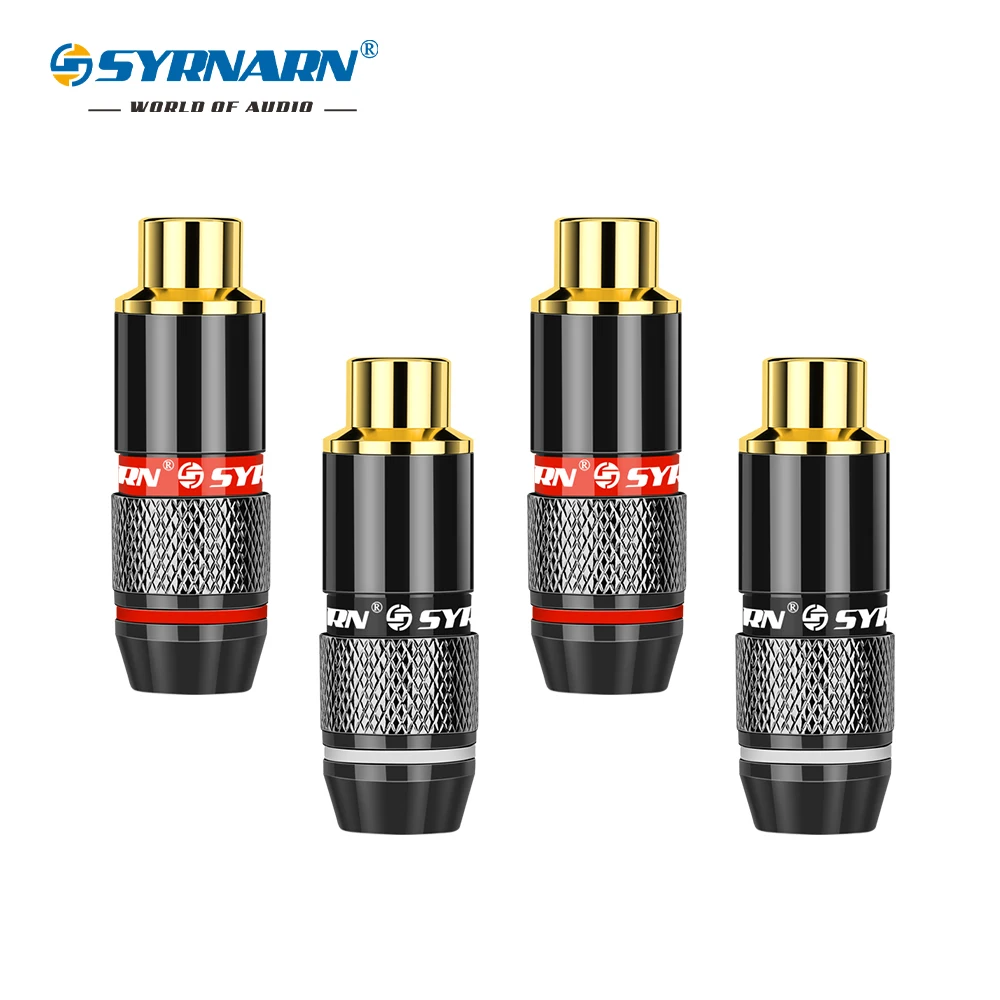 8 шт. RCA разъем 6 мм 24 К позолоченный профессиональный аудио адаптер для колонок