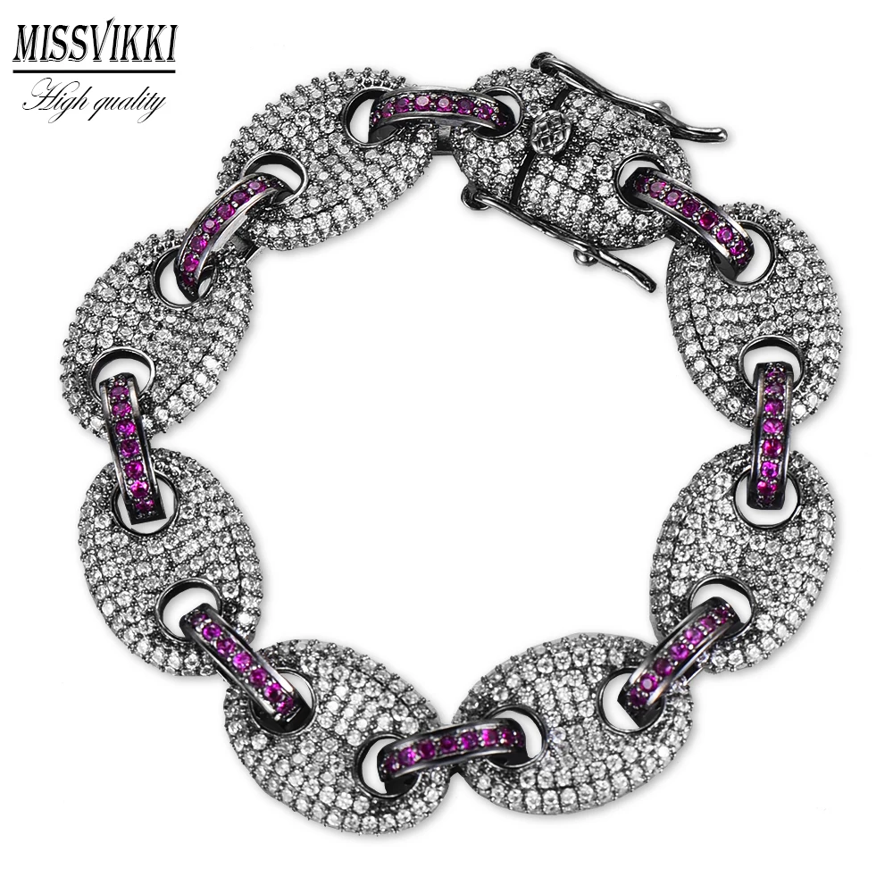 Missvikki оригинальный дизайн панк Роскошный CZ камни браслет для женщин свадебный