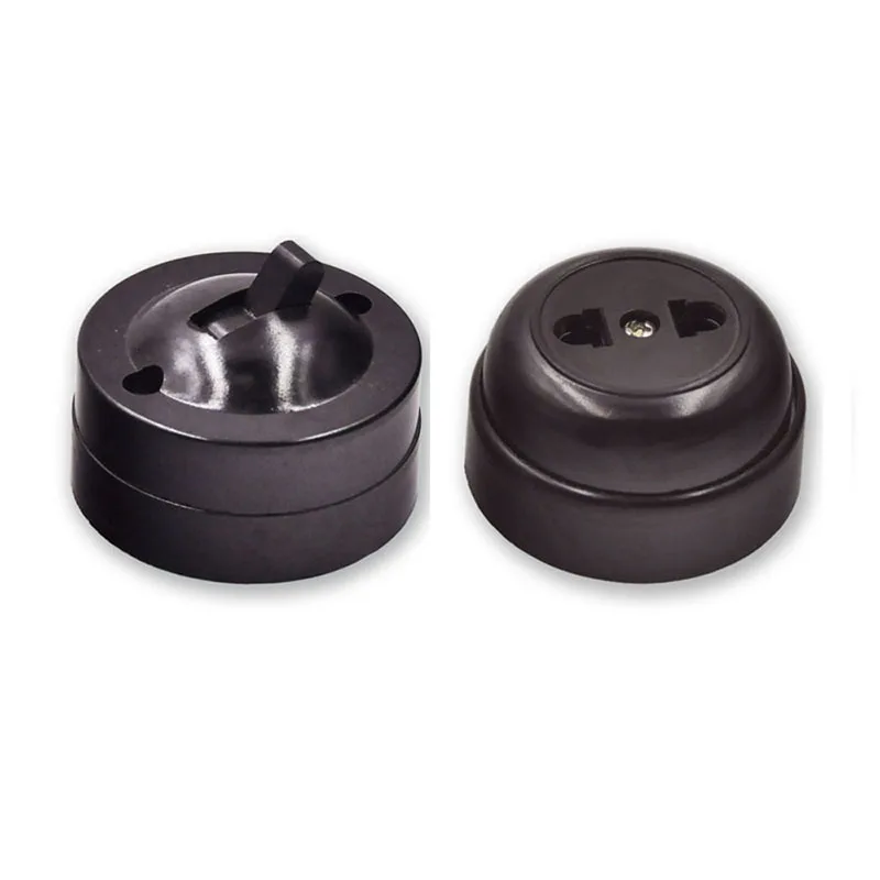 Набор из 4 переключателей и 2 розеток в стиле ретро с отверстиями переключатель