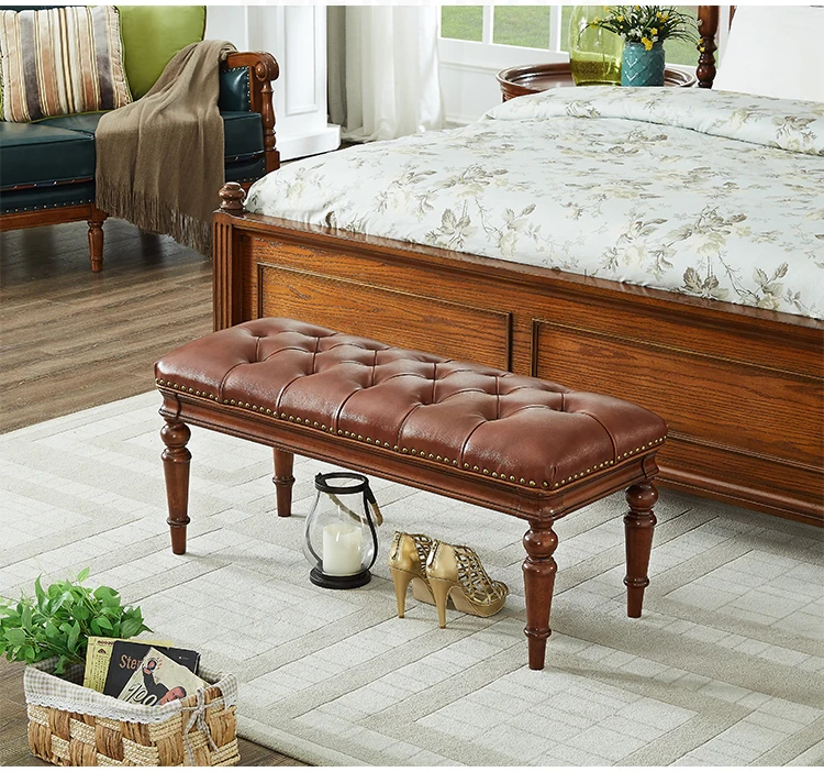 Американский туалетный табурет для спальни светильник из цельного дерева