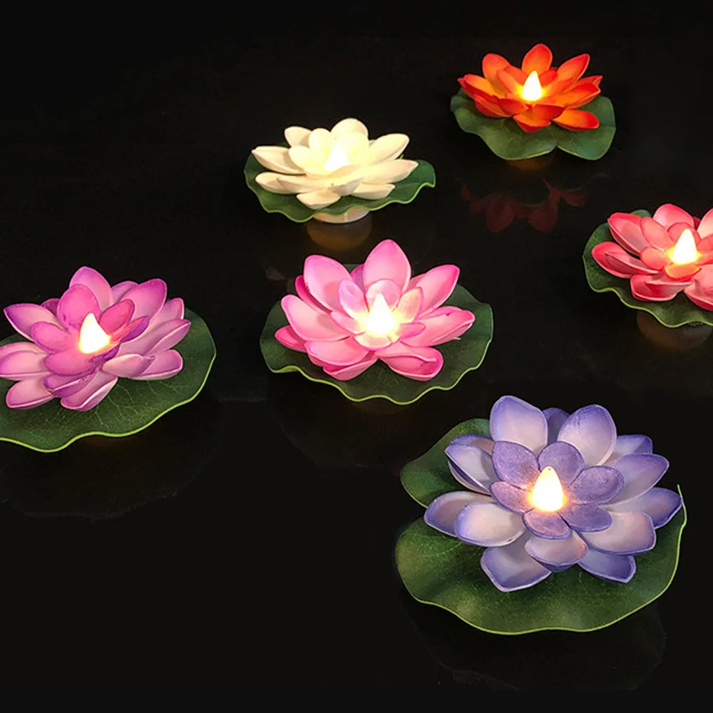 12x 6x Электрический плавающие свечи воды Сенсор лампа для ванны теплый белый RGB