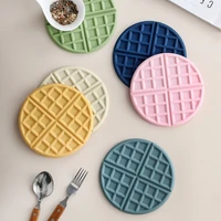 silicone pot mat round heat resistant mat creative baking pad coasters non slip pot holder table placemat kitchen tool