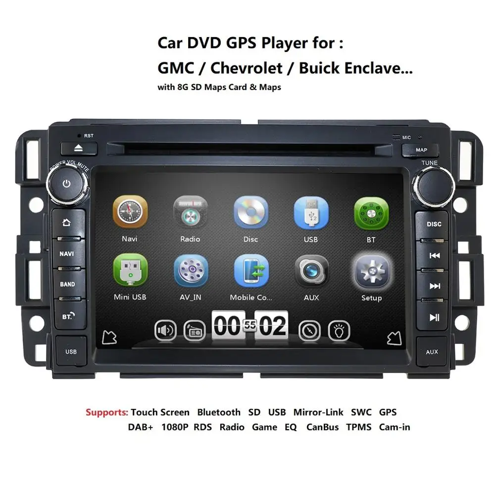 Автомобильный DVD стерео радиоплеер IPS для GMC Yukon XL Chevrolet Silverado Sierra Impala 1500 HD Видео
