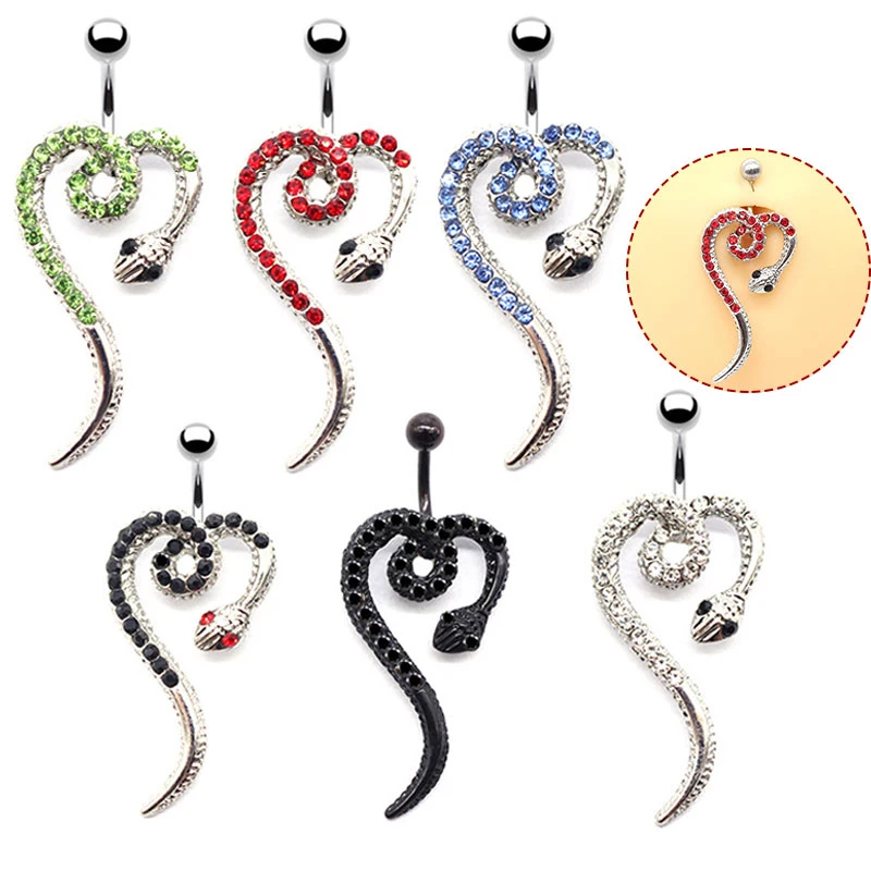 

Unique Belly Button Ring Stylish Alloy Western Style Jewelry Belly Button Nail Snake Belly Button Ring Body Piercing Jewelry