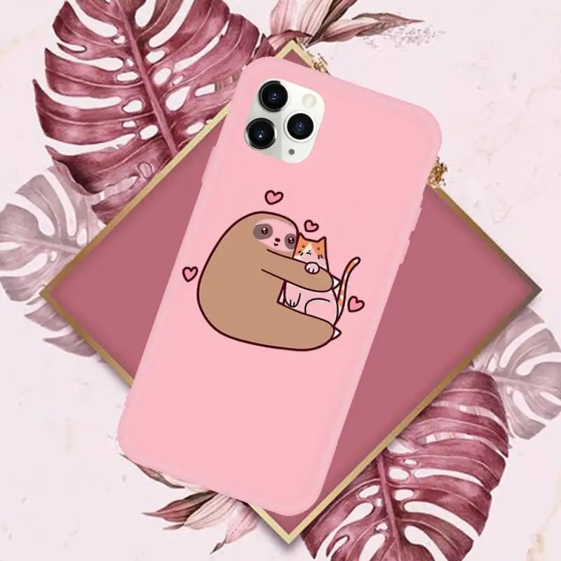 

Sloth Cute Animals Phone Case Candy Color for iPhone 11 12 mini pro XS MAX 8 7 6 6S Plus X SE 2020 XR